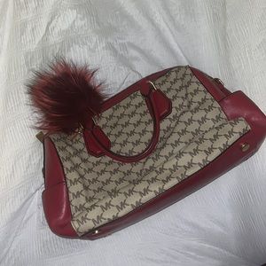 Michaels Kors Red Purse With Puff